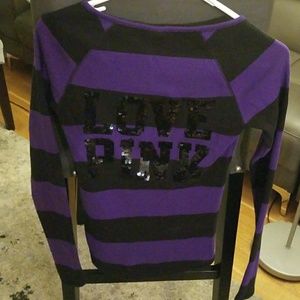 PINK Blinged Ladies Cotton Long Sleeved Top